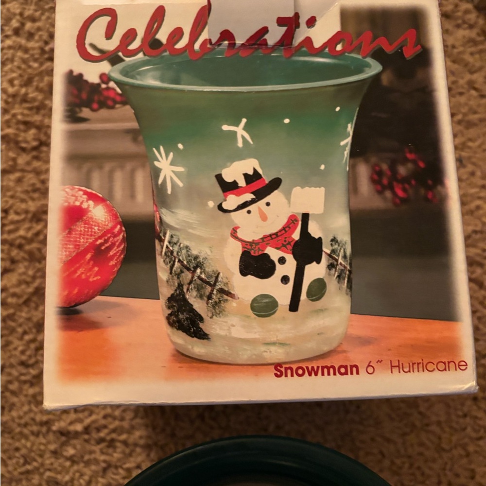 Snowman Hurricane Candle Holder